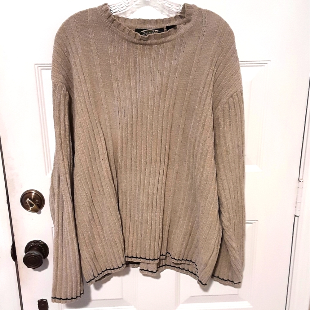 Vintage White Out Men's Long Sleeve Sweater Size L